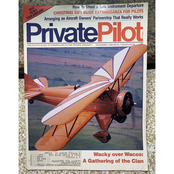 Private Pilot Aviation Magazine November 1989 Wacos Flight Aircraft Airplane - Picture 1 of 7